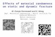 Effects of material randomness on static and dynamic fracture M. Ostoja-Starzewski and G. Wang Dept. Mechanical Engineering | McGill Institute for Advanced