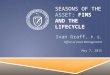 SEASONS OF THE ASSET: FIMS AND THE LIFECYCLE Ivan Graff, P. E. Office of Asset Management May 7, 2015