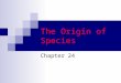 The Origin of Species Chapter 24. Basic Patterns of Evolution Anagenesis  one species accumulates heritable changes, gradually the species becomes a