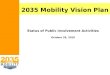 Status of Public Involvement Activities October 29, 2010 2035 Mobility Vision Plan