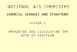 NATIONAL 4/5 CHEMISTRY CHEMICAL CHANGES AND STRUCTURE LESSON 2 MEASURING AND CALCULATING THE RATE OF REACTION