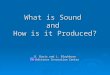 What is Sound and How is it Produced? B. Davis and L. Blackburn MathScience Innovation Center