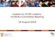 Update on ELRC matters Portfolio Committee Meeting 18 August 2015
