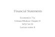 Financial Statements Economics 71a Gitman/Madura Chapter 8 WSJ 54-59 Lecture notes 8