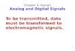 1 Chapter 3: Signals Analog and Digital Signals To be transmitted, data must be transformed to electromagnetic signals