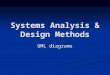 Systems Analysis & Design Methods UML diagrams. 2 System Analysis & Design Methods: UML diagrams Books UML for JAVA Programmers UML for JAVA Programmers