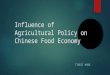 Influence of Agricultural Policy on Chinese Food Economy TINGSI WANG