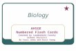 Biology AHSGE Numbered Flash Cards Created by Lauderdale County School District By Traci Jones and Kerri Young