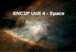 SNC1P Unit 4 - Space. Introductory Quiz and Preview of the Unit