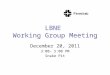 LBNE Working Group Meeting December 20, 2011 3:00– 5:00 PM Snake Pit
