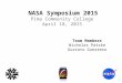 NASA Symposium 2015 Pima Community College April 18, 2015 Team Members Nicholas Patzke Gustavo Guerrero 1