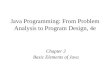 Java Programming: From Problem Analysis to Program Design, 4e Chapter 2 Basic Elements of Java