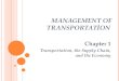 M ANAGEMENT OF T RANSPORTATION Chapter 1 Transportation, the Supply Chain, and the Economy