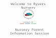 Nursery Parent Information Session Welcome to Ryvers Nursery Learning for Life Dream Believe Achieve