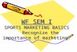 WF SEM I SPORTS MARKETING BASICS Recognize the importance of marketing