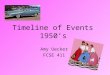 Timeline of Events 1950’s Amy Uecker FCSE 411. Prices in the 1950’s 25 cents a gallon of gas 15 cents for a McDonald’s hamburger 5 cents for a postage