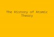 The History of Atomic Theory The Evolution of the Atomic Models Early Model Bohr Model- commonly used model Most Recent Model- Wave or Electron Cloud