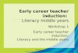 Early career teacher induction: Literacy and the middle years Early career teacher induction: Literacy middle years Workshop 1 1 Early career teacher induction: