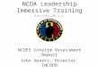NCOA Leadership Immersive Training Workshop NCOES Interim Assessment Report John Sparks, Director, INCOPD 26 Jan 2010