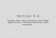 Section 8.6 Inverse and Joint Variation and Other Applications Yielding Equations with Fractions