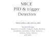 MICE PID & trigger Detectors MICE CM11, LBL Feb 12, 2005 for the PID team Bonesini, Cremaldi, Gregoire, Kahn, Roberts, Sandstrom, Summers, Tilley, Tonazzo,