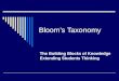 Bloom’s Taxonomy The Building Blocks of Knowledge Extending Students Thinking