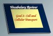 Vocabulary Review Goal 2- Cell and Cellular Transport