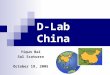 D-Lab China Yiqun Bai Sal Scaturro October 19, 2005