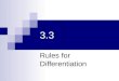 3.3 Rules for Differentiation Quick Review In Exercises 1 – 6, write the expression as a power of x