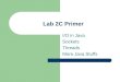 Lab 2C Primer I/O in Java Sockets Threads More Java Stuffs