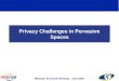 Privacy Challenges in Pervasive Spaces RESCUE All Hands Meeting – June 2007