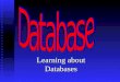 Learning about Databases. What is a Database? A Database is an organized collection of related information