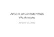 Articles of Confederation Weaknesses January 13, 2015