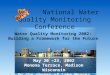 National Water Quality Monitoring Conference Water Quality Monitoring 2002: Building a Framework for the Future May 20 –23, 2002 Monona Terrace, Madison