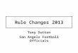 Rule Changes 2013 Tony Dutton San Angelo Football Officials