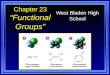 Chapter 23 “Functional Groups” West Bladen High School