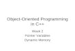 Object-Oriented Programming in C++ Week 2 Pointer Variables Dynamic Memory