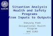 S. Lehtinen Situation Analysis Health and Safety Programs from Inputs to Outputs Domyung Paek Occupational Health Program WHO EURO