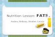Nutrition Lesson: FATS Andrea, Bethany, Heather, Leticia