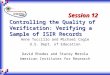 Controlling the Quality of Verification: Verifying a Sample of ISIR Records Anne Tuccillo and Michael Cagle U.S. Dept. of Education David Rhodes and Stacey