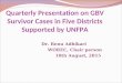 Quarterly Presentation on GBV Survivor Cases in Five Districts Supported by UNFPA Dr. Renu Adhikari WOREC, Chair person 10th August, 2015