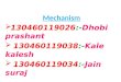 Mechanism  130460119026:-Dhobi prashant  130460119038:-Kale kalesh  130460119034:-Jain suraj