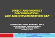 DIRECT AND INDIRECT DISCRIMINATION: LAW AND IMPLEMENTATION GAP SAMRERNG VIRACHANANG, PH.D. VICE PRESIDENT, FOREIGN AFFAIRS DISABILITIES THAILAND (DTH)