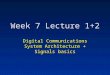 Week 7 Lecture 1+2 Digital Communications System Architecture + Signals basics