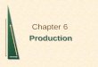Chapter 6 Production. Chapter 6Slide 2 The Technology of Production The Production Process Combining inputs or factors of production to achieve an output