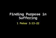 Finding Purpose in Suffering 1 Peter 3:13-22. 1 Peter 3:13-22 Introduction