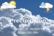 Precipitation Chapter 16 Section 5 Pages 551-554 Chapter 16 Section 5 Pages 551-554