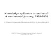 Knowledge spillovers or markets? A sentimental journey, 1998-2006 F. Lissoni (Università di Brescia and CESPRI-Bocconi Univ.) DIMETIC Doctoral European