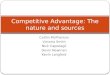 Caitlin McPherson Victoria Smith Nick Capodagli Devin Newman Kevin Langford Competitive Advantage: The nature and sources