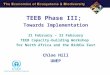 TEEB Phase III; Towards Implementation 21 February – 23 February TEEB Capacity-building Workshop for North Africa and the Middle East Chloe Hill UNEP